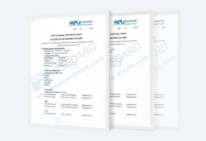 Wisecard obtained the POS terminal certification acceptance report of MPU